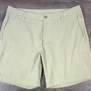 Lululemon Men’s Commission DWGN Yellow Green Performance Shorts – Size 34